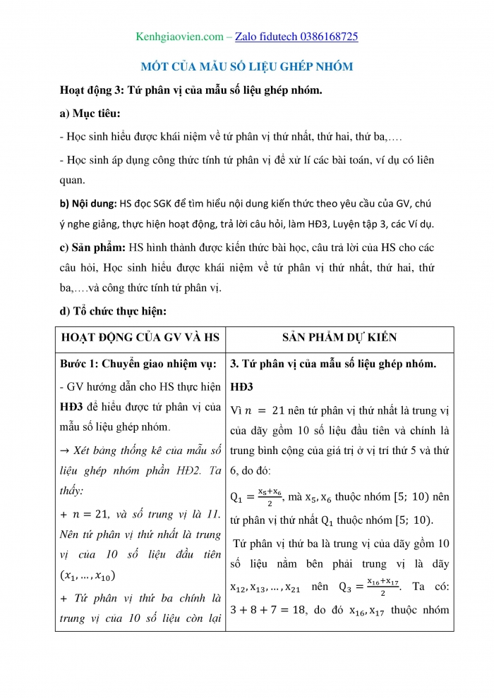 Giáo án và PPT Toán 11 kết nối Bài 9: Các số đặc trưng đo xu thế trung tâm