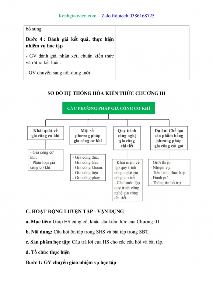 Giáo án và PPT Công nghệ cơ khí 11 kết nối Bài Tổng kết Chương III