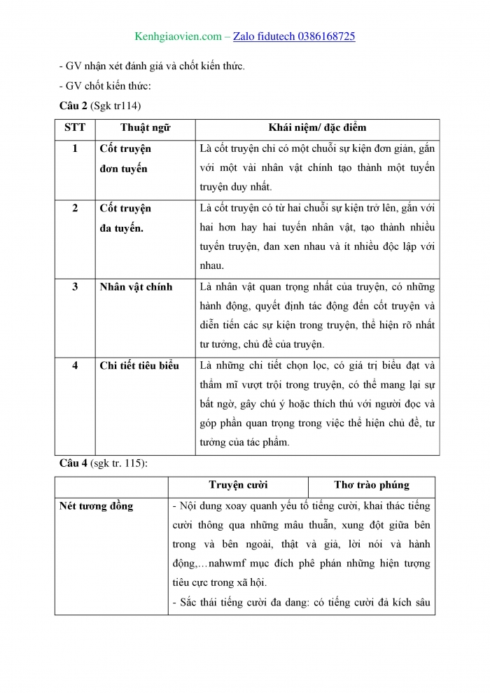 Giáo án và PPT Ngữ văn 8 chân trời Ôn tập cuối học kì II