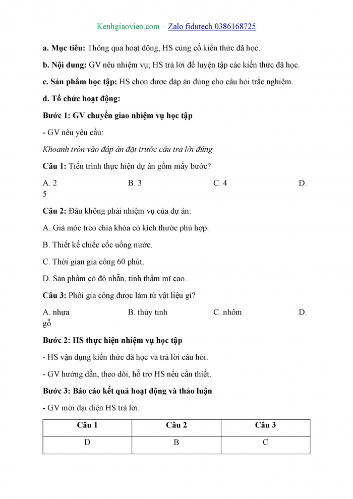 Giáo án và PPT Công nghệ cơ khí 11 kết nối Bài 10: Dự án Chế tạo sản phẩm bằng phương pháp gia công cắt gọt