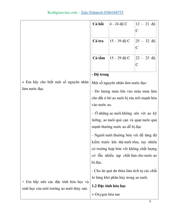 Giáo án và PPT Công nghệ 7 cánh diều Bài 13: Quản lí môi trường ao nuôi và phòng, trị bệnh thuỷ sản