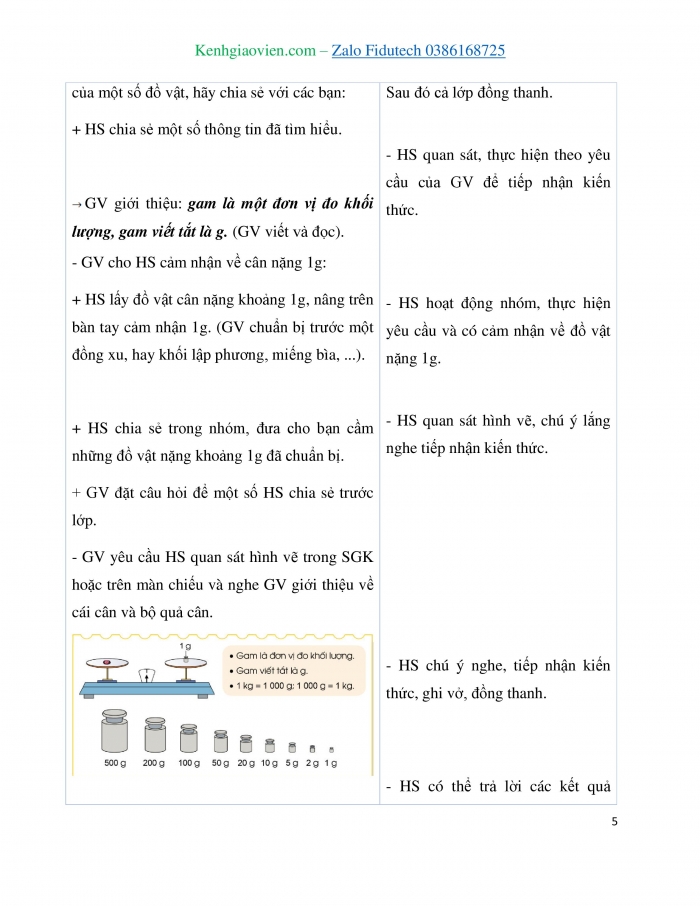 Giáo án và PPT Toán 3 cánh diều bài Gam