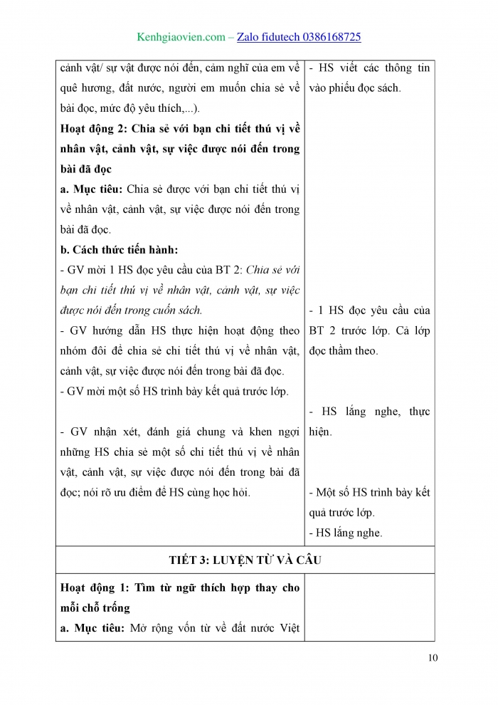 Giáo án và PPT Tiếng Việt 3 kết nối Bài 20: Tiếng nước mình