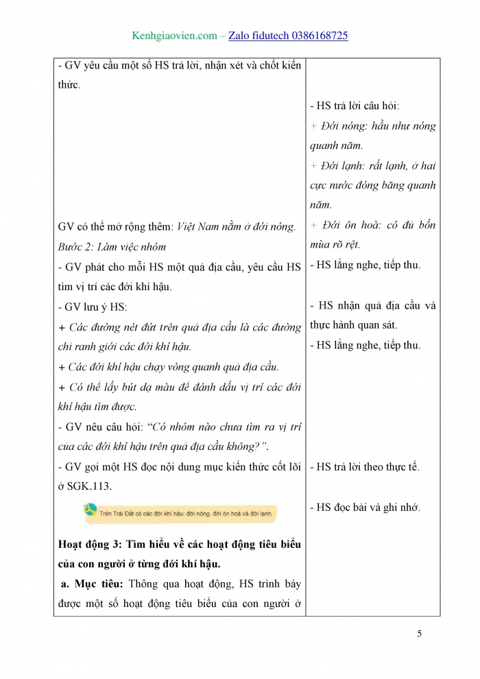 Giáo án và PPT Tự nhiên và Xã hội 3 cánh diều Bài 21: Hình dạng Trái Đất. Các đới khí hậu