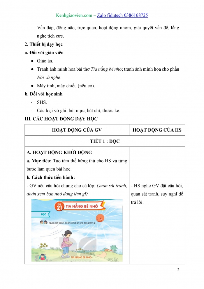Giáo án và PPT Tiếng Việt 3 kết nối Bài 21: Kể chuyện Tia nắng bé nhỏ
