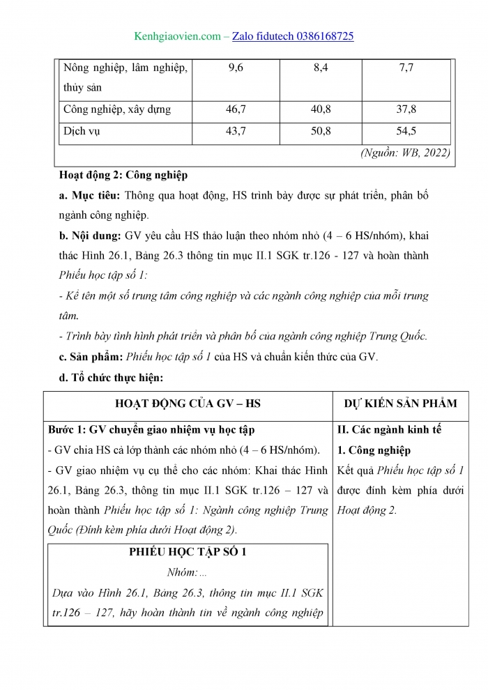 Giáo án và PPT Địa lí 11 cánh diều Bài 26: Kinh tế Trung Quốc