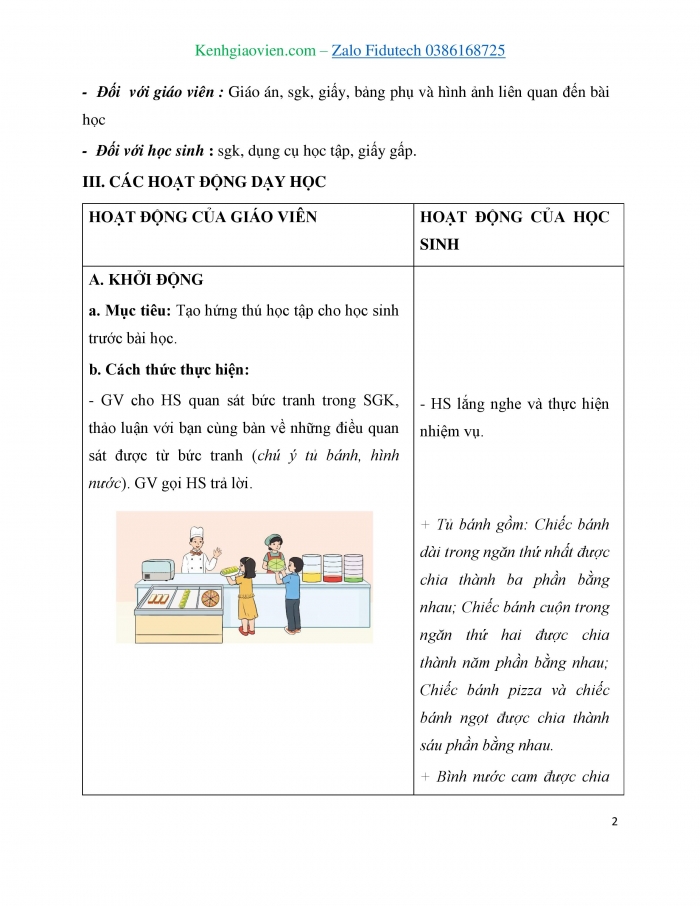 Giáo án và PPT Toán 3 cánh diều bài Một phần ba. Một phần năm. Một phần sáu