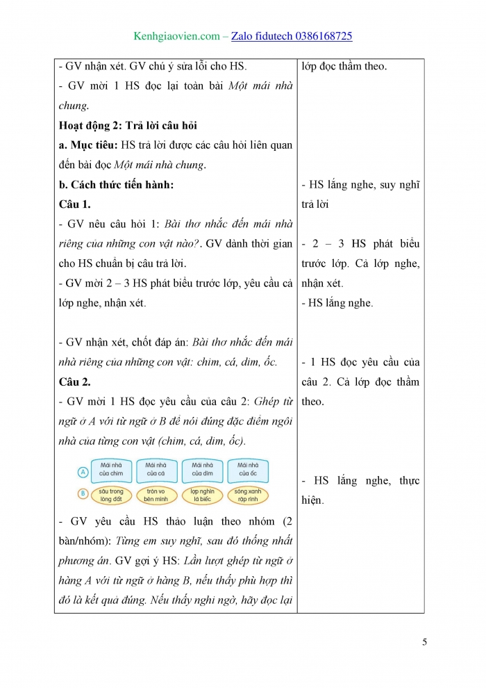 Giáo án và PPT Tiếng Việt 3 kết nối Bài 30: Một mái nhà chung