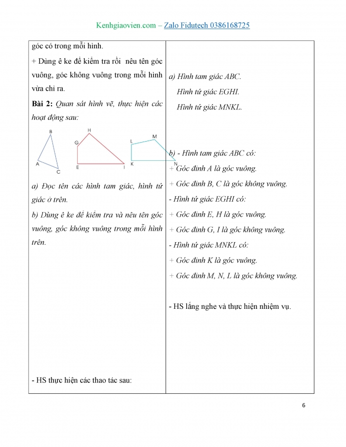 Giáo án và PPT Toán 3 cánh diều bài Hình tam giác. Hình tứ giác