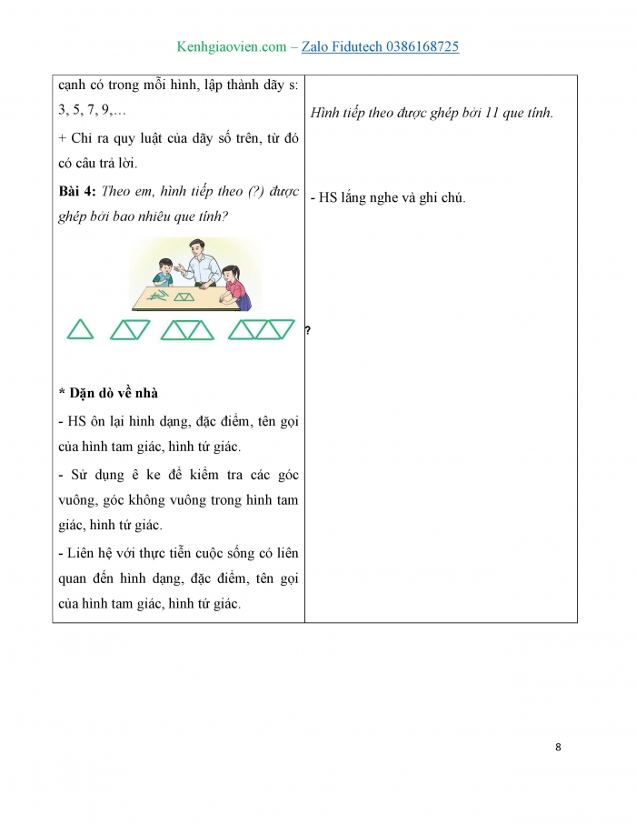 Giáo án và PPT Toán 3 cánh diều bài Hình tam giác. Hình tứ giác