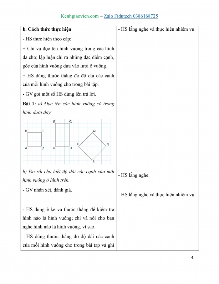 Giáo án và PPT Toán 3 cánh diều bài Hình vuông