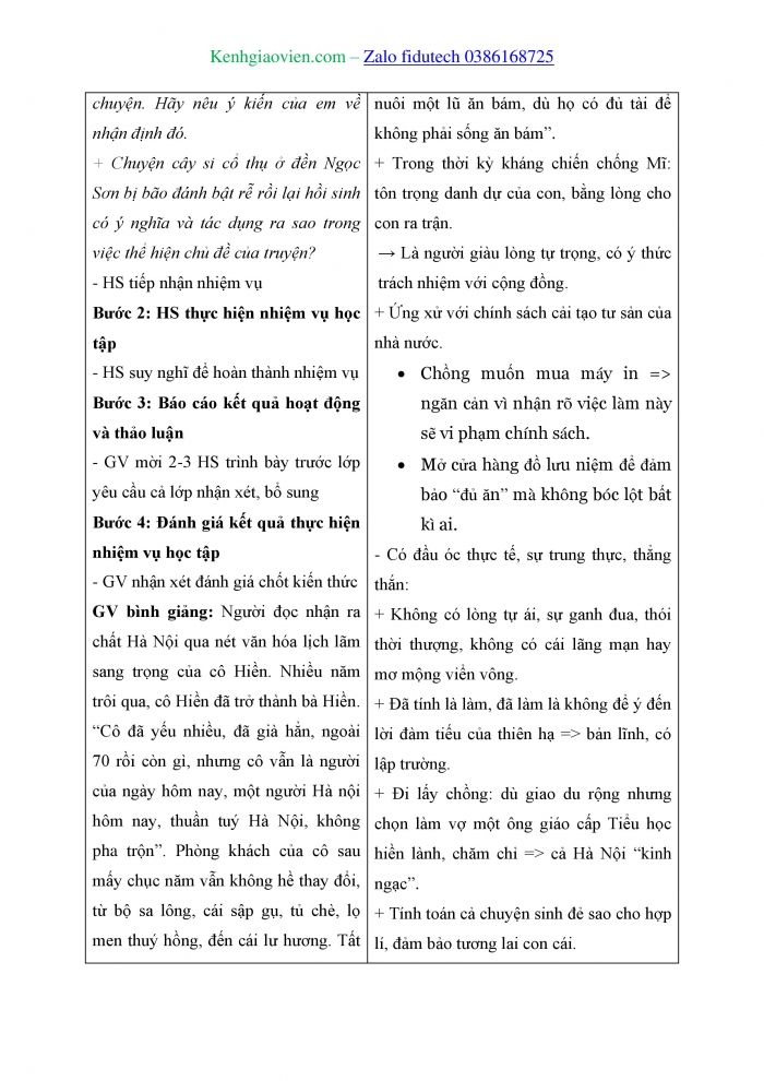 Giáo án và PPT Ngữ văn 11 cánh diều Bài 5: Một người Hà Nội (Nguyễn Khải)