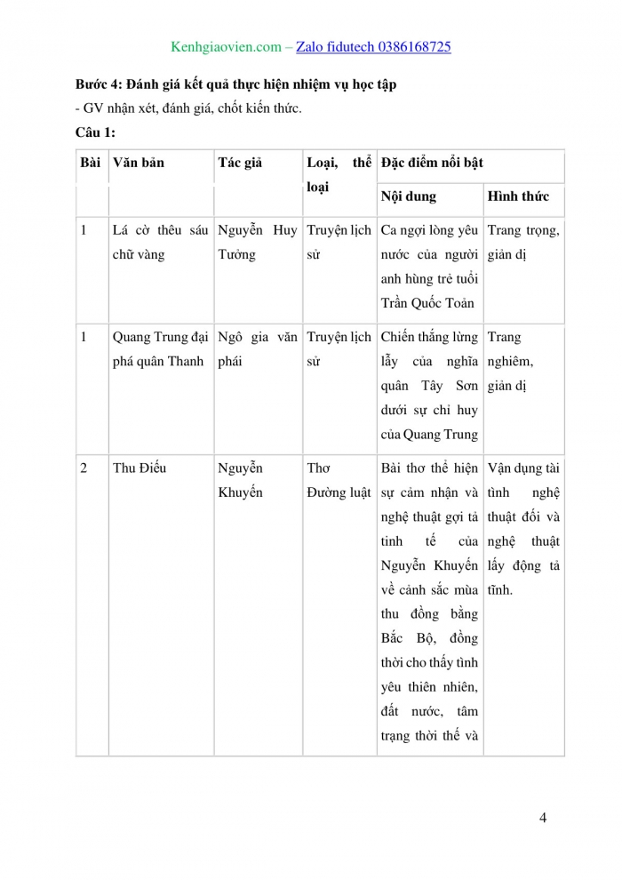 Giáo án và PPT Ngữ văn 8 kết nối Ôn tập học kì 1