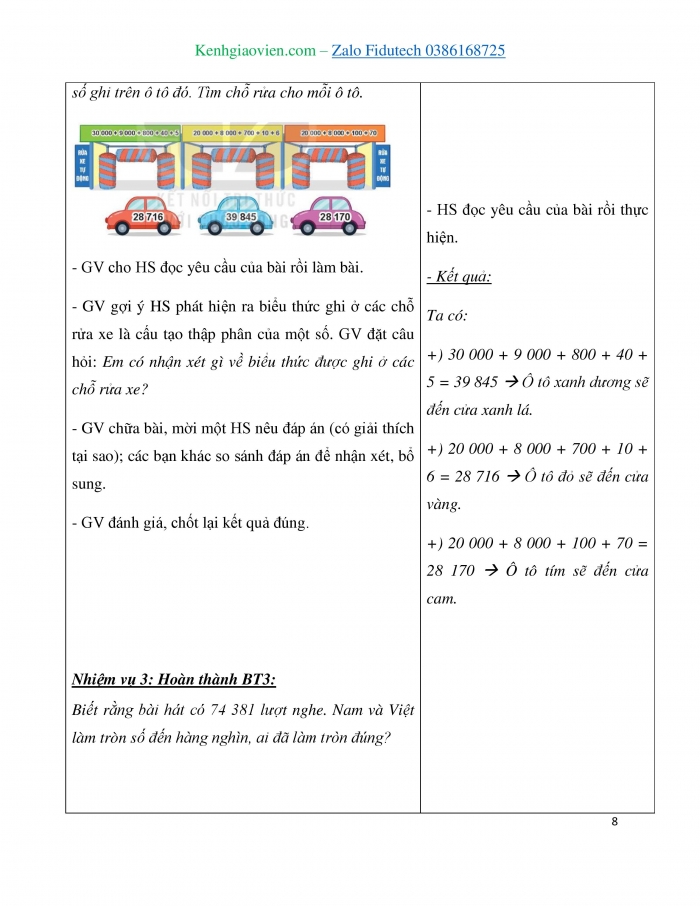 Giáo án và PPT Toán 3 kết nối Bài 62: Luyện tập chung