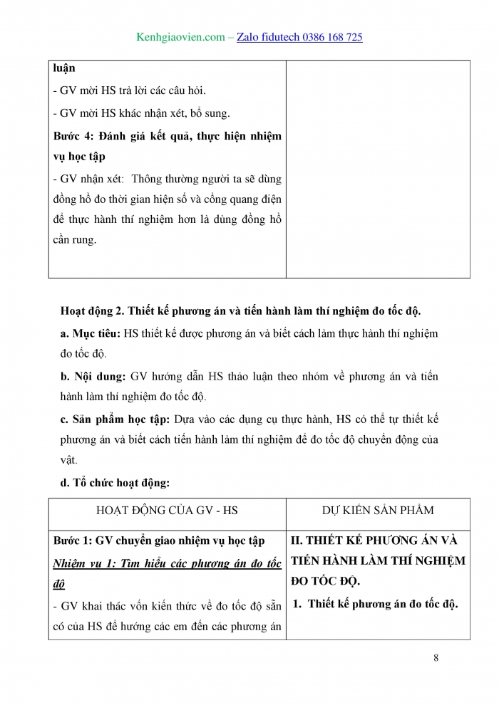 Giáo án và PPT Vật lí 10 kết nối Bài 6: Thực hành Đo tốc độ của vật chuyển động