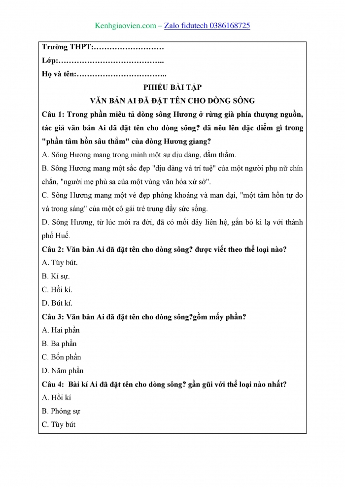 Giáo án và PPT Ngữ văn 11 cánh diều Bài 7: Ai đã đặt tên cho dòng sông? (Hoàng Phủ Ngọc Tường)