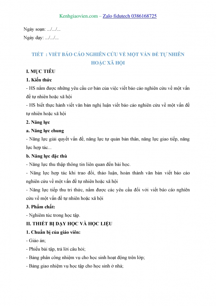 Giáo án và PPT Ngữ văn 11 cánh diều Bài 7: Viết báo cáo nghiên cứu về một vấn đề tự nhiên hoặc xã hội