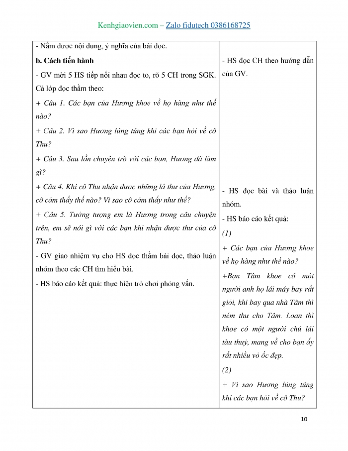 Giáo án và PPT Tiếng Việt 4 cánh diều Bài 7: Người cô của bé Hương