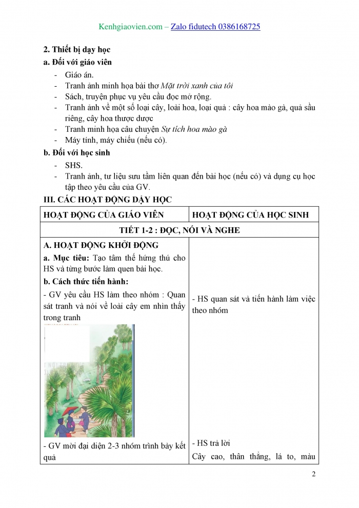 Giáo án và PPT Tiếng Việt 3 kết nối Bài 7: Mặt trời xanh của tôi, Kể chuyện Sự tích hoa mào gà