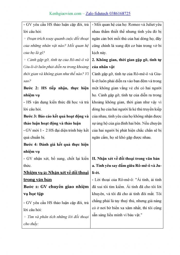 Giáo án và PPT Ngữ văn 11 cánh diều Bài 8: Thề nguyền và vĩnh biệt (Trích vở kịch Rô-mê-ô và Giu-li-ét – Sếch-xpia)