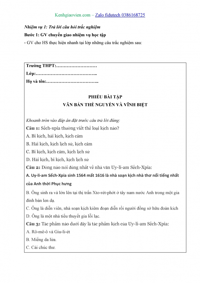 Giáo án và PPT Ngữ văn 11 cánh diều Bài 8: Thề nguyền và vĩnh biệt (Trích vở kịch Rô-mê-ô và Giu-li-ét – Sếch-xpia)