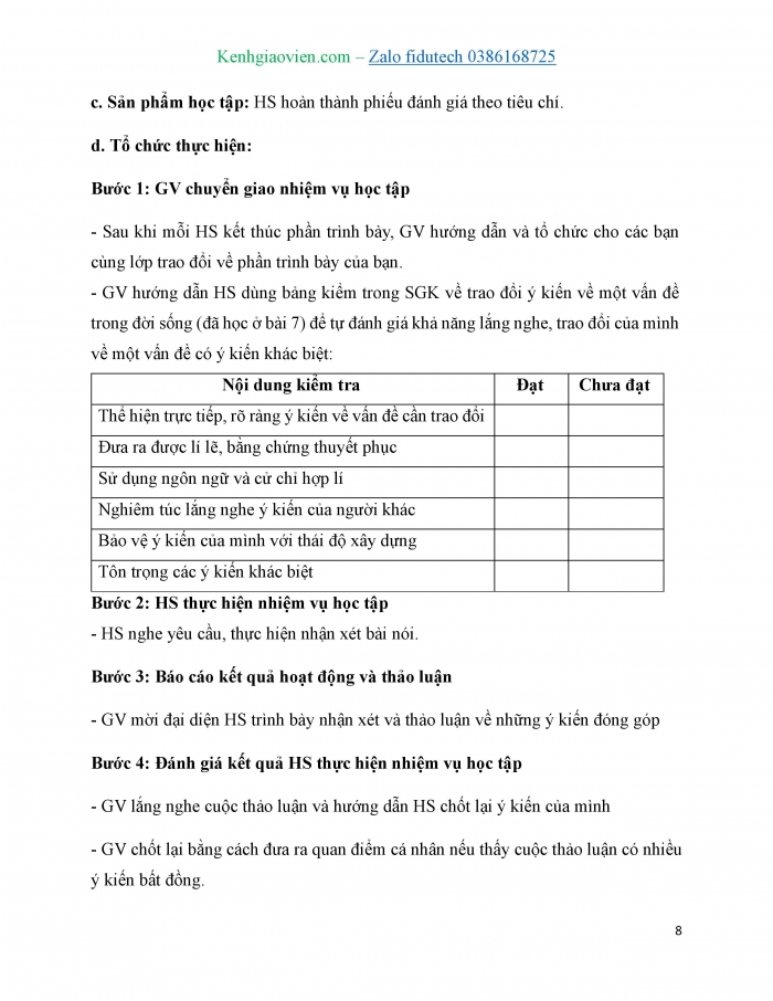 Giáo án và PPT Ngữ văn 7 chân trời Bài 8: Trao đổi một cách xây dựng, tôn trọng các ý kiến khác biệt