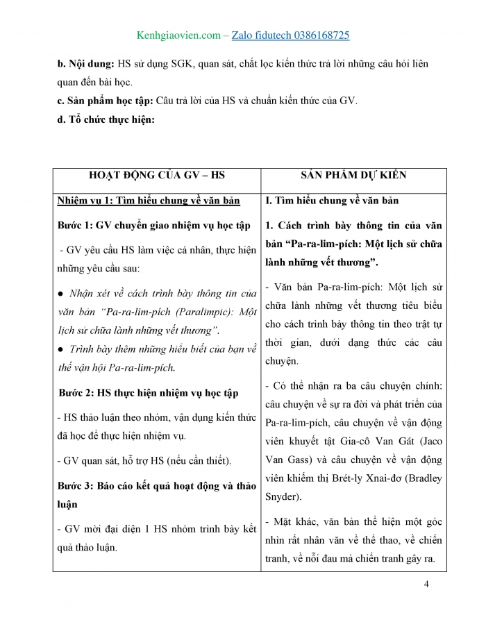 Giáo án và PPT Ngữ văn 11 kết nối Bài 8 Pa-ra-lim-pích (Paralympic): Một lịch sử chữa lành những vết thương (Huy Đăng)