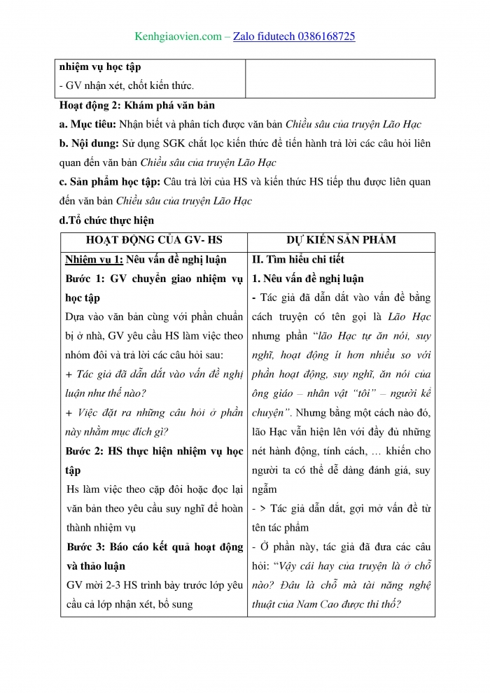 Giáo án và PPT Ngữ văn 8 cánh diều Bài 9: Chiều sâu của truyện “Lão Hạc” (Văn Giá)