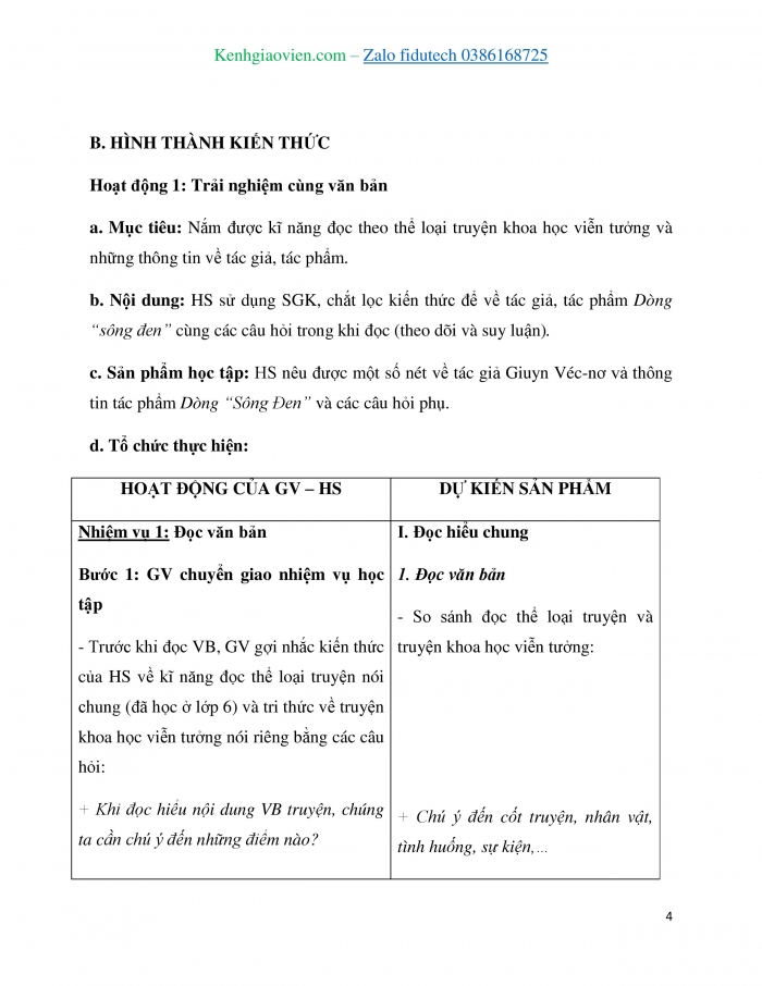 Giáo án và PPT Ngữ văn 7 chân trời Bài 9: Dòng “Sông Đen” (Giuyn Véc-nơ)