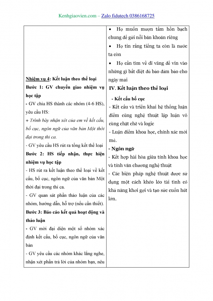 Giáo án và PPT Ngữ văn 11 cánh diều Bài 9: Một thời đại trong thi ca (Hoài Thanh)