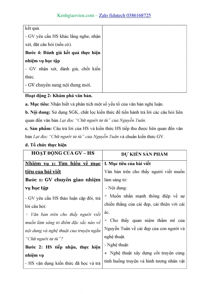 Giáo án và PPT Ngữ văn 11 cánh diều Bài 9: Lại đọc “Chữ người tử từ” của Nguyễn Tuân (Nguyễn Đăng Mạnh)