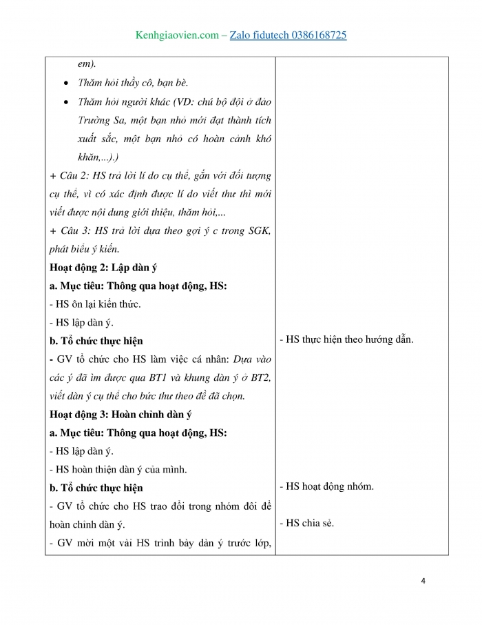 Giáo án và PPT Tiếng Việt 4 cánh diều Bài 9: Luyện tập viết thư thăm hỏi, Trao đổi Em đọc sách báo