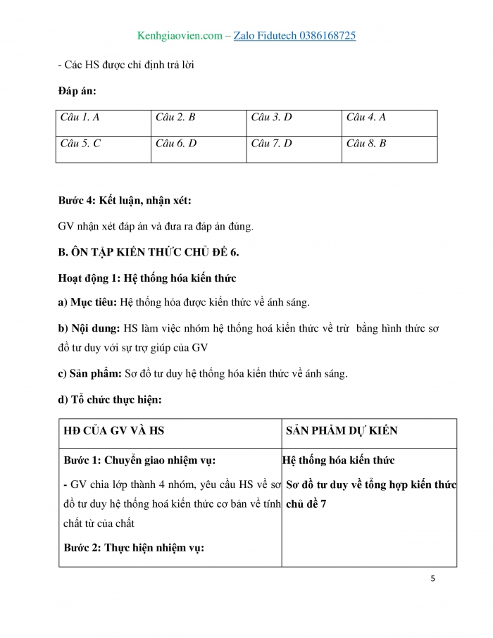 Giáo án và PPT KHTN 7 cánh diều Bài tập (Chủ đề 7)