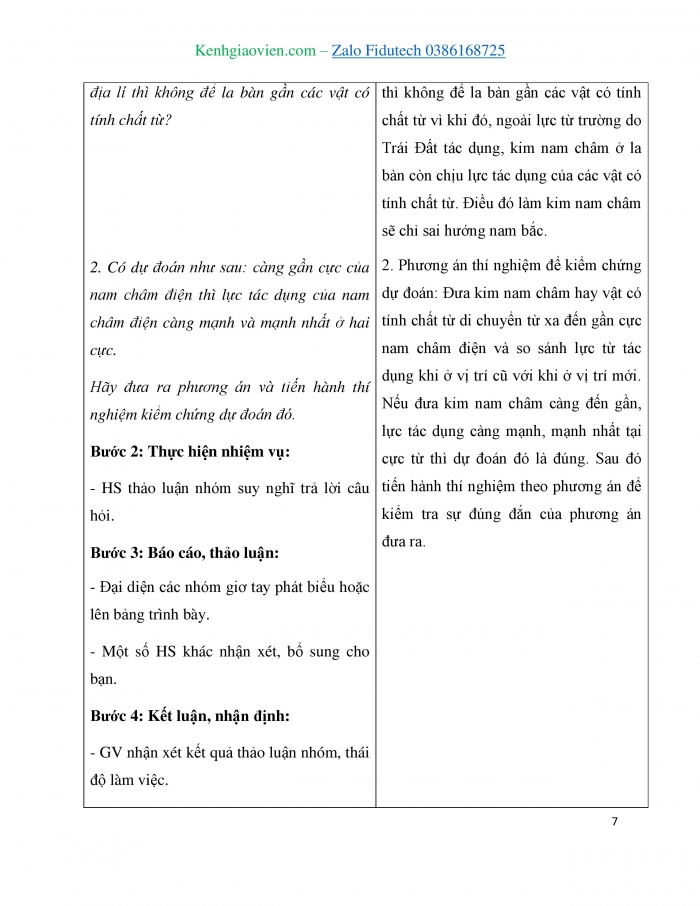 Giáo án và PPT KHTN 7 cánh diều Bài tập (Chủ đề 7)