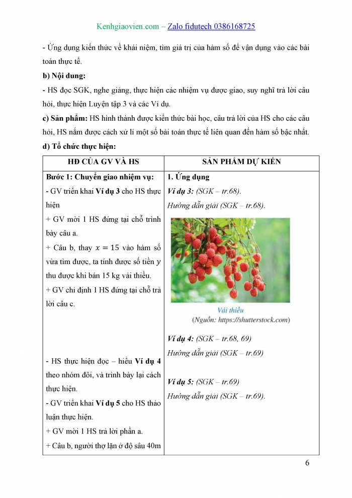 Giáo án và PPT Toán 8 cánh diều Bài 3: Hàm số bậc nhất y = ax + b (a ≠ 0)