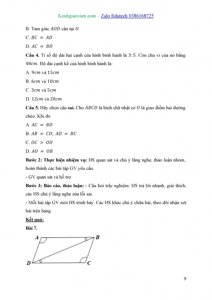 Giáo án và PPT Toán 8 cánh diều Bài tập cuối chương V