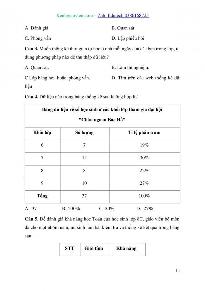 Giáo án và PPT Toán 8 cánh diều Bài 1: Thu thập và phân loại dữ liệu