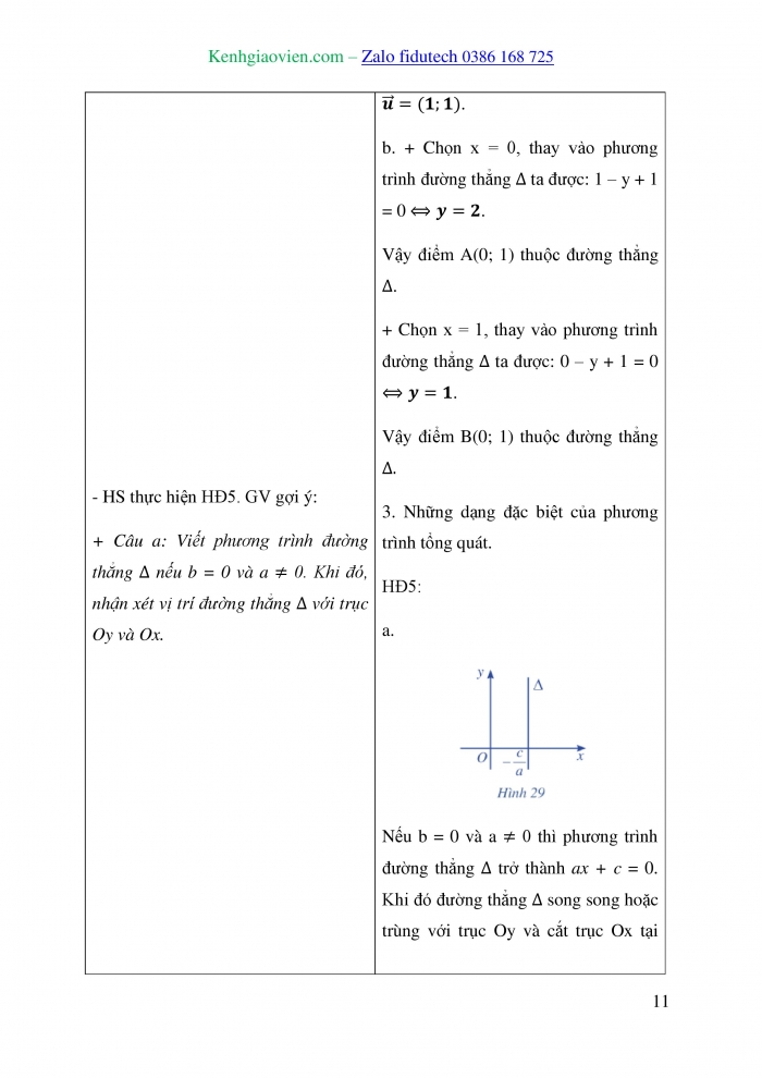 Giáo án và PPT Toán 10 cánh diều Bài 3: Phương trình đường thẳng