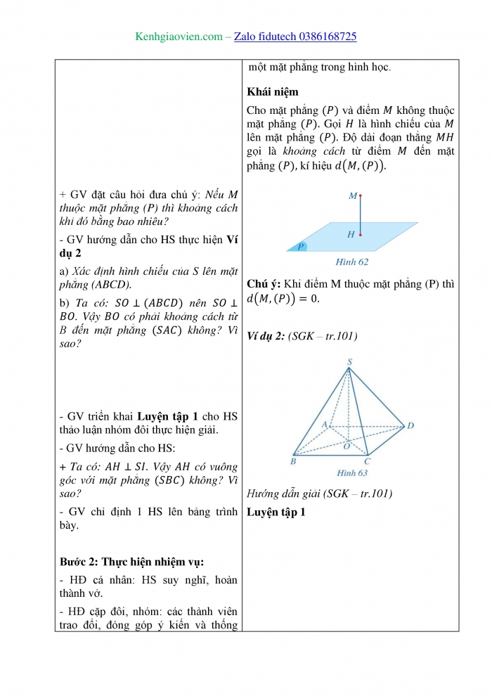 Giáo án và PPT Toán 11 cánh diều Bài 5: Khoảng cách