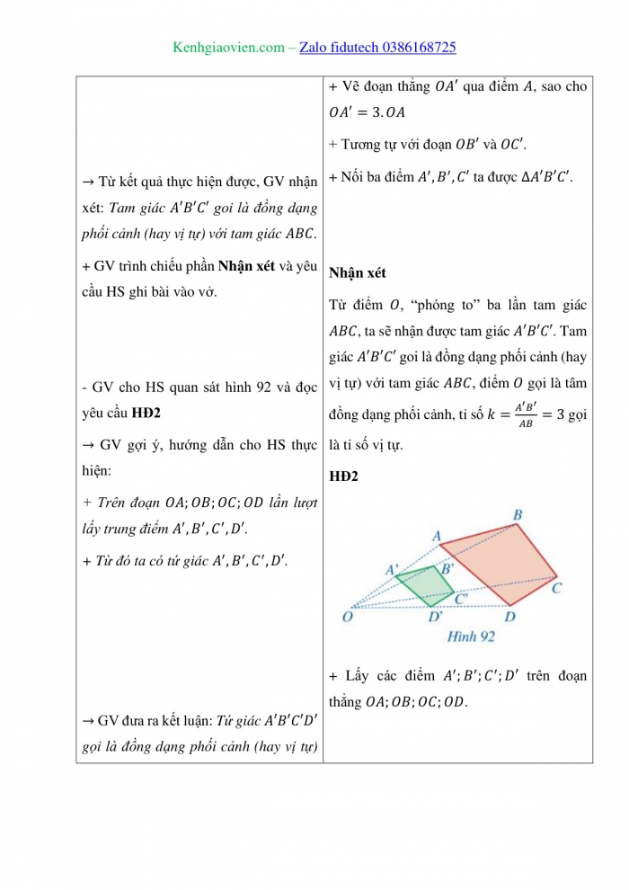 Giáo án và PPT Toán 8 cánh diều Bài 9: Hình đồng dạng