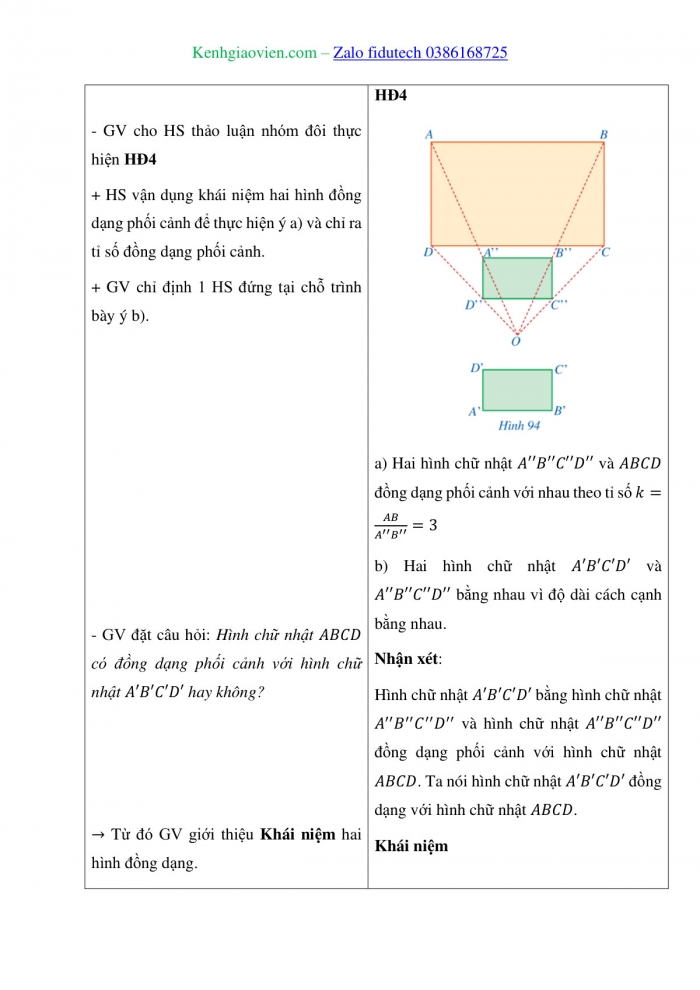 Giáo án và PPT Toán 8 cánh diều Bài 9: Hình đồng dạng