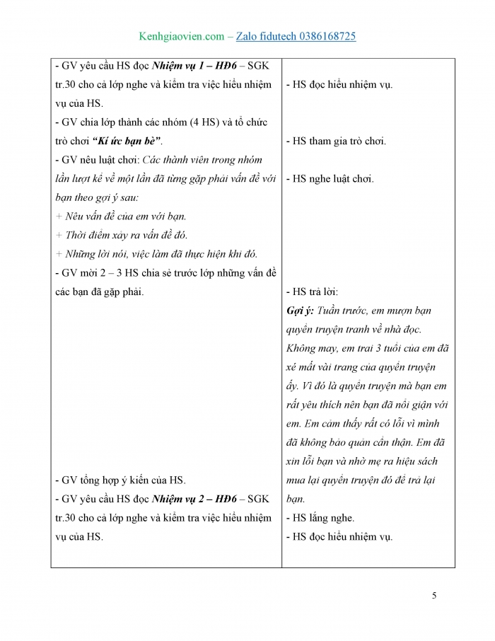 Giáo án và PPT Hoạt động trải nghiệm 4 chân trời bản 1 Chủ đề 3: Biết ơn thầy cô Yêu quý bạn bè - Tuần 11