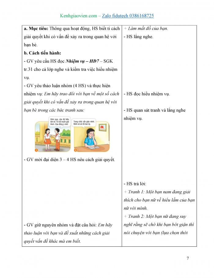 Giáo án và PPT Hoạt động trải nghiệm 4 chân trời bản 1 Chủ đề 3: Biết ơn thầy cô Yêu quý bạn bè - Tuần 11