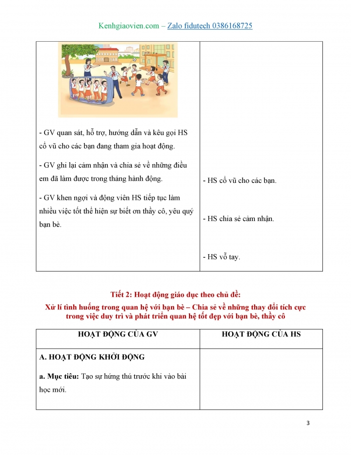 Giáo án và PPT Hoạt động trải nghiệm 4 chân trời bản 1 Chủ đề 3: Biết ơn thầy cô Yêu quý bạn bè - Tuần 12