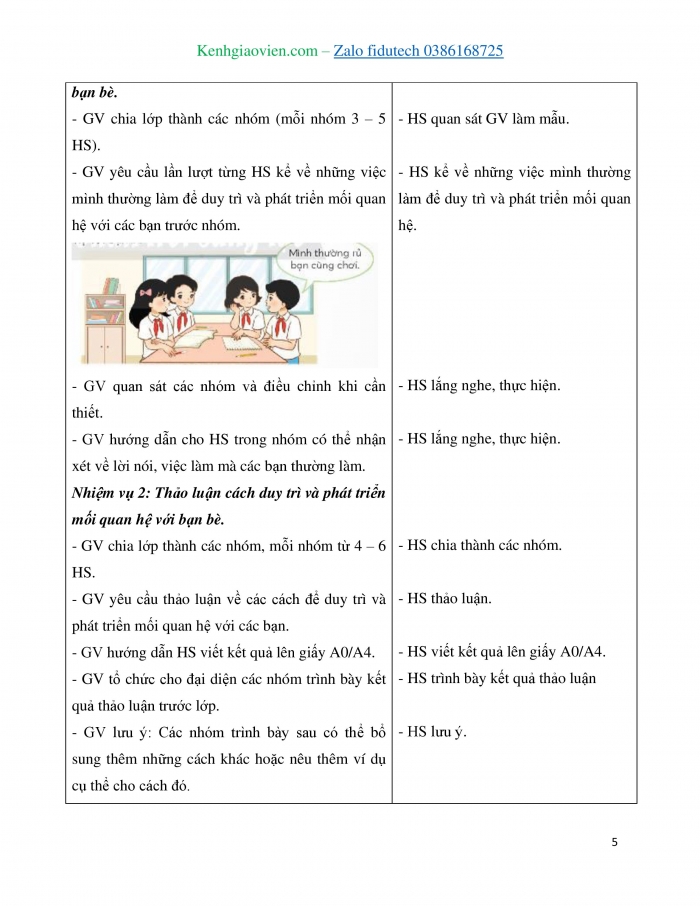 Giáo án và PPT Hoạt động trải nghiệm 4 chân trời bản 2 Chủ đề 3: Phát triển mối quan hệ với thầy cô và bạn bè - Tuần 8