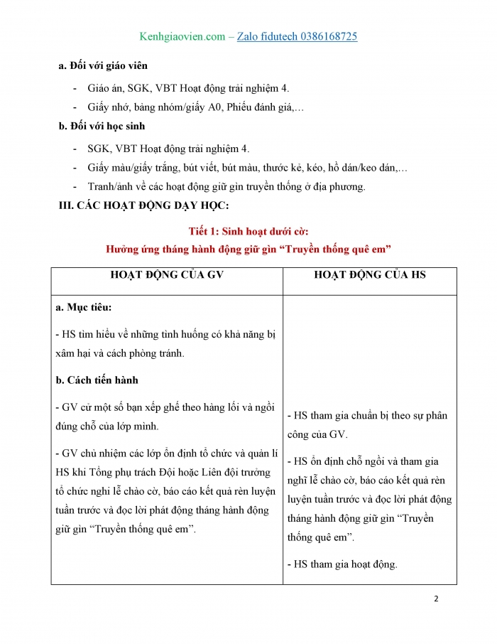 Giáo án và PPT Hoạt động trải nghiệm 4 chân trời bản 1 Chủ đề 4: Em yêu truyền thống quê hương - Tuần 13