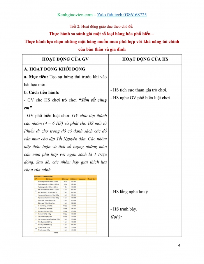 Giáo án và PPT Hoạt động trải nghiệm 4 chân trời bản 1 Chủ đề 5: Chào năm mới và chi tiêu tiết kiệm - Tuần 19