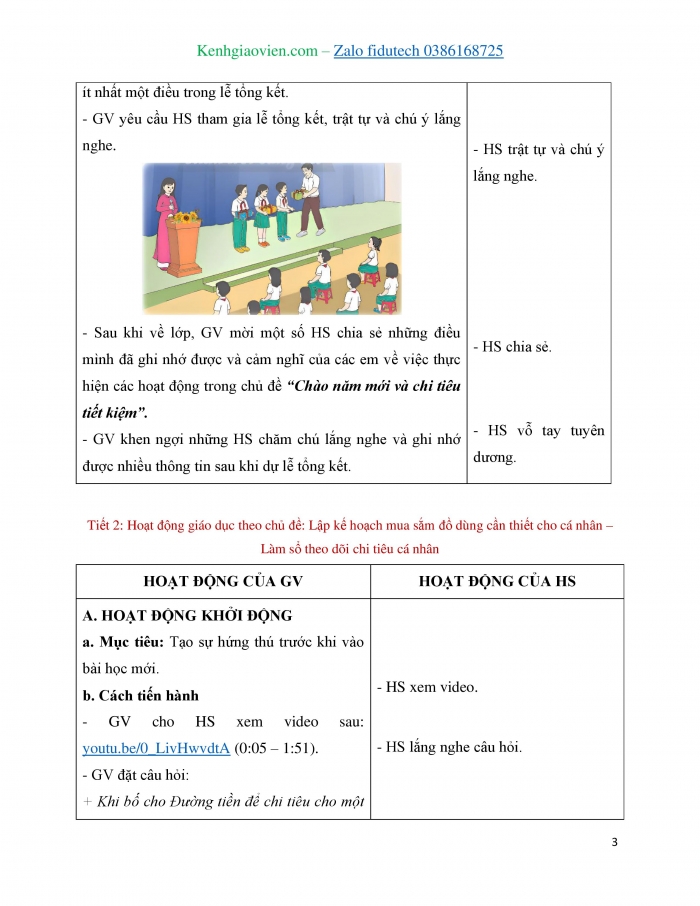 Giáo án và PPT Hoạt động trải nghiệm 4 chân trời bản 1 Chủ đề 5: Chào năm mới và chi tiêu tiết kiệm - Tuần 20