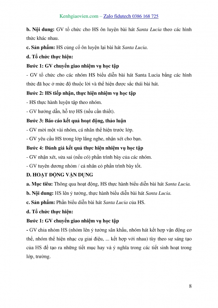 Giáo án và PPT Âm nhạc 7 kết nối Tiết 24: Nhạc cụ Recorder hoặc kèn phím, Ôn tập Bài hát Santa Lucia