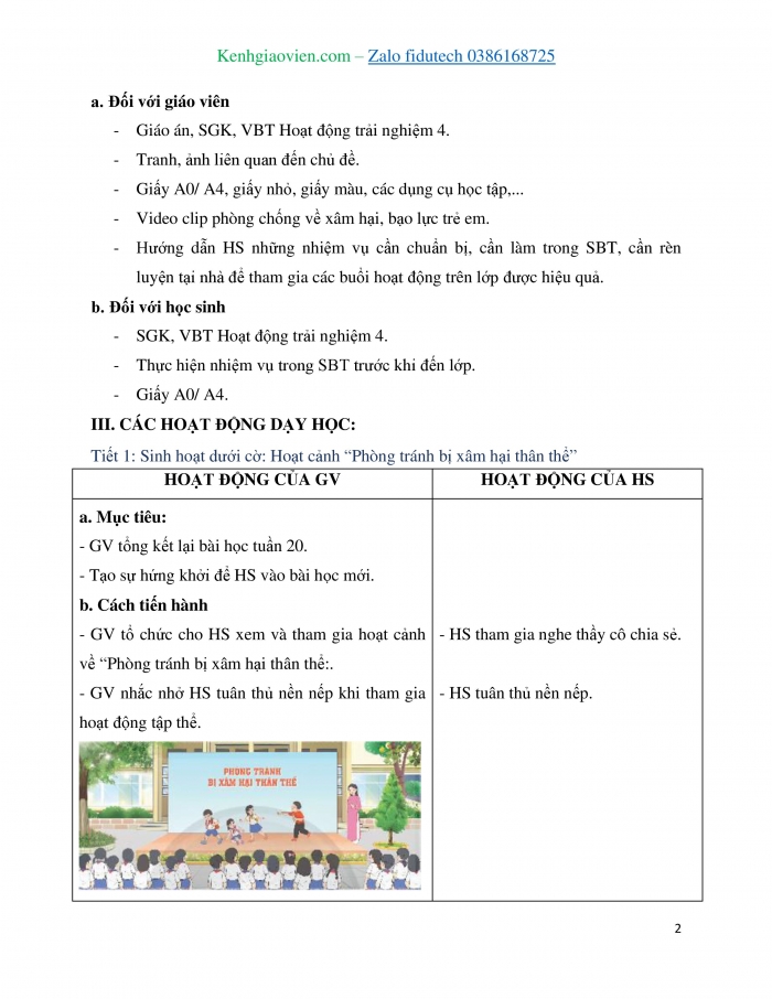 Giáo án và PPT Hoạt động trải nghiệm 4 chân trời bản 2 Chủ đề 6: Phòng tránh bị xâm hại - Tuần 21